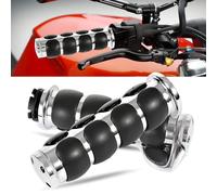 OXMART Motorcycle Handle Grips Universal 1'' Chrome Hand Grips with Anti-Slip Rubber Design and Throttle Assist Fit for Harley Yamaha Suzuki Honda Kawasaki
