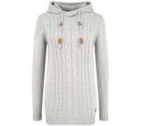 Oxmo Cable Jersey De Punto Suéter Sudadera De Punto Grueso con Capucha para Mujer, tamaño:XXL, Color:Mid Grey (792842)