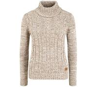 Oxmo Philipa Jersey De Cuello Alto Jersey De Punto Suéter Sudadera De Punto para Mujer con Cuello Alto Doblado, tamaño:M, Color:Dune (795409)