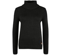 Oxmo Pia Jersey De Cuello Alto Jersey De Punto Suéter Sudadera De Punto para Mujer con Cuello Alto Doblado, tamaño:L, Color:Black (799000)