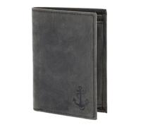 Oxmox Cuero Monedero Leather RFID Protect Kombibörse Freedom Anchor Embossed Vintage Black Negro