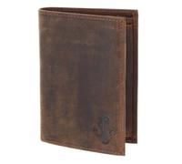 Oxmox Cuero Monedero Leather RFID Protect Kombibörse Freedom Anchor Embossed Vintage Dark Brown marrón Oscuro