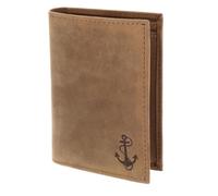 Oxmox Cuero Monedero Leather RFID Protect Kombibörse Freedom Anchor Embossed Vintage Light Brown marrón