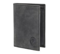 Oxmox Cuero Monedero Leather RFID Protect Kombibörse Freedom Lion Embossed Vintage Black Negro