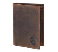 Oxmox Cuero Monedero Leather RFID Protect Kombibörse Freedom Lion Embossed Vintage Dark Brown marrón Oscuro