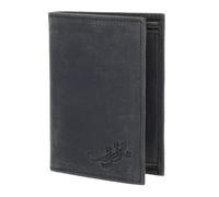 Oxmox Cuero Monedero Leather RFID Protect Kombibörse Lizard 2.0 Embossed Vintage Black Negro