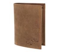 Oxmox Cuero Monedero Leather RFID Protect Kombibörse Lizard 2.0 Embossed Vintage Light Brown marrón