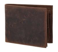 Oxmox Cuero Monedero Leather RFID Protect Querscheinbörse Footsteps 2.0 Embossed Vintage Dark Brown marrón Oscuro
