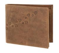 Oxmox Cuero Monedero Leather RFID Protect Querscheinbörse Footsteps 2.0 Embossed Vintage Light Brown marrón