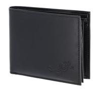 Oxmox Cuero Monedero Leather RFID Protect Querscheinbörse Lizard 2.0 Embossed Black Negro