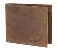 Oxmox Cuero Monedero Leather RFID Protect Querscheinbörse Lizard 2.0 Embossed Vintage Light Brown marrón