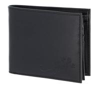 Oxmox Cuero Monedero Leather RFID Protect Querscheinbörse Lizard Embossed Black Negro
