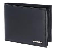 Oxmox Cuero Monedero Leather RFID Protect Querscheinbörse Pure 2.0 Metal Square Black Negro