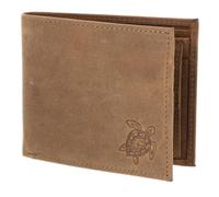 Oxmox Cuero Monedero Leather RFID Protect Querscheinbörse Turtle 2.0 Embossed Vintage Light Brown marrón