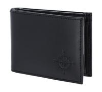 Oxmox Cuero Monedero Leather RFID Protect Pocketbörse Windrose 2.0 Embossed Black Negro
