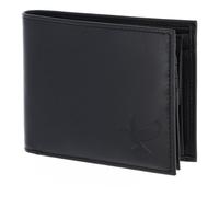 Oxmox Cuero Monedero Leather RFID Protect Querscheinbörse Freedom Pigeon Embossed Black Negro
