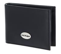 oxmox Leather RFID Protect Pocketbörse Pure Metal Round Black