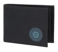 Oxmox Monedero New Cryptan RFID Protect Pocketbörse Circle Bloom Print Cyan Black Negro