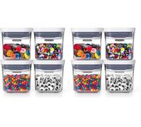 OXO Good Grips Juego de 4 Contenedores Mini POP: Almacenamiento Hermético de Alimentos para Especias + Sello de Botón a Presión + Diseño Apilable y Compacto + Apto para Lavavajillas (Paquete de 2)