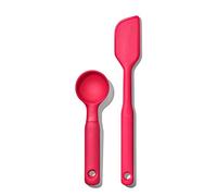 OXO Good Grips - Juego de cuchara para galletas de silicona mediana y espátula pequeña