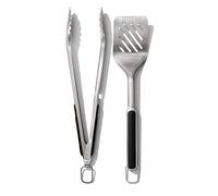 OXO Good Grips - Juego de espátula y pinzas para barbacoa de acero inoxidable