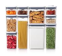 OXO Good Grips-Juego de recipientes Pop de 10 Piezas, Plástico, Blanco