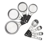 OXO Good Grips Juego de tazas y cucharas medidoras de acero inoxidable, 2.9, 8 piezas
