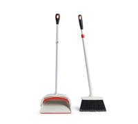 OXO Good Grips Kit de escoba y recogedor extensibles, color blanco