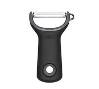 OXO Good Grips - Pelador de patatas y verduras de acero inoxidable, corte recto, color gris