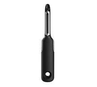 OXO Good Grips Pelador Giratorio doble cuchilla acero inox, removedor de ojos integrado, mango antideslizante, apto lavavajillas para frutas y verduras