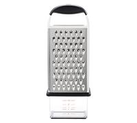 OXO Good Grips, Rallador de cocina de 4 caras con recipiente incorporado, de acero inoxidable y apto para lavavajillas, Pequeña
