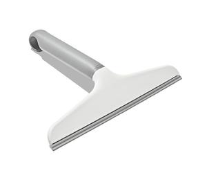 OXO Good Grips Rasqueta Multiusos con Gancho | Hoja flexible de silicona para un secado sin rayas, Mango antideslizante, Ideal para cristales de ducha, espejos