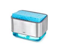 OXO Good Grips - Soporte para Esponja dispensadora de jabón, Acero Inoxidable, Talla única Transparente