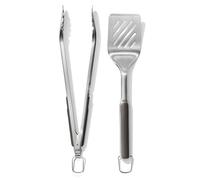 OXO Good Grips - Juego de espátula y Pinzas para Barbacoa de Acero Inoxidable