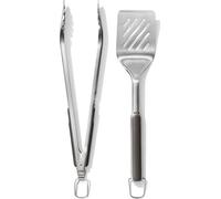 OXO Good Grips - Juego de espátula y Pinzas para Barbacoa de Acero Inoxidable