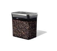 OXO SteeL Recipiente para alimentos de acero rectangular bajo, Tarro de cocina hermético para alimentos con tapa de acero inoxidable, Tamaño mediano 1.6 L