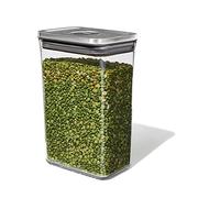 OXO SteeL Recipiente para alimentos de acero rectangular mediano, Tarro de cocina hermético para alimentos con tapa de acero inoxidable, Tamaño mediano 2.6 litros