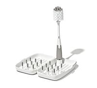 OXO Tot Estante de Secado de tamaño de Viaje con Cepillo para Botellas, Color Gris