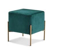 OXOAMP Escabel Reposapiés tapizado con Soporte Cuadrado, puf otomano, Silla, sofá, Taburete, Funda de Tela, 4 Patas y Funda de Franela extraíble (Verde) Cómodo