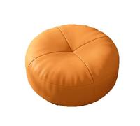 OXOAMP Escabel Taburete pequeño de Cuero for pies, Taburete Redondo con cojín de futón, Taburete for Cambiar Zapatos de Entrada, Taburete bajo for Taburete Creativo Cómodo(Orange)