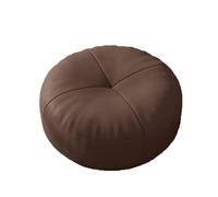 OXOAMP Escabel Taburete pequeño de Cuero for pies, Taburete Redondo con cojín de futón, Taburete for Cambiar Zapatos de Entrada, Taburete bajo for Taburete Creativo Cómodo(Dark Brown)