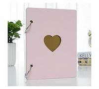 OXOLAMRIN Álbum de Recortes, Álbum de Fotos DIY 6 Pulgadas con Cubierta Madera Multicolor for el Crecimiento del bebé, Bodas y Aniversarios(Pink)