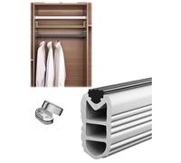 OXOLAMRIN Barra para Colgar Ropa, Barra de Armario aleación Aluminio for Montaje en Pared, 400 kg, Multicolor, Varios tamaños(Silver,51cm/20.1in)