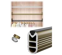 OXOLAMRIN Barra para Colgar Ropa, Barra de Armario Aluminio con Capacidad Carga 400 kg, Multicolor, Varios tamaños(Gold,51cm/20.1in)