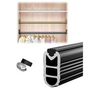 OXOLAMRIN Barra para Colgar Ropa, Barra de Armario Aluminio con Capacidad Carga 400 kg, Multicolor, Varios tamaños(Black,51cm/20.1in)