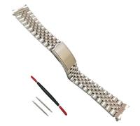 OXOLAMRIN cinturón de metal de acero inoxidable, 18 mm 19 mm 20 mm 21 mm 320L Acero inoxidable Plata Vintage Cruved End Reloj Correa Pulsera Fit(20mm)