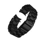 OXOLAMRIN cinturón de metal de acero inoxidable, Ajuste de reemplazo de extremo curvado de pulseras de correa de reloj de acero inoxidable de 22 mm(Black)