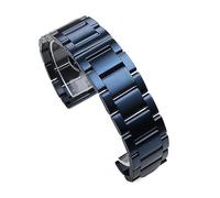 OXOLAMRIN cinturón de metal de acero inoxidable, Correa de reloj de acero inoxidable, Color azul oscuro, extremo curvado, pulsera de Metal, 18mm, 19mm, 20mm, 21mm, 22mm, 23mm y 24mm(Full matte,19mm)