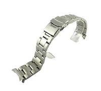 OXOLAMRIN cinturón de metal de acero inoxidable, Correa de reloj de acero inoxidable de 20mm y 22mm for hombres y mujeres, pulsera de Metal con extremo curvo sólido, accesorios aptos(C no logo,22mm)