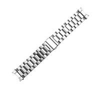 OXOLAMRIN cinturón de metal de acero inoxidable, Correa de reloj de acero inoxidable de 22 mm, pulsera con correa de extremo curvo(Silver Arcing)